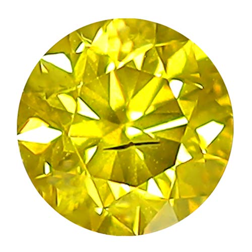 Diamant jaune vif de 0,41 carat rond de 4,58 mm pour haute joaillerie