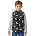 BYOXPUVI Bee Honeycomb Print Boys Girls Vest Full Zip, Fall Fashion Sleeveless Jacket Casual Fleece Outerwear Size 11-12