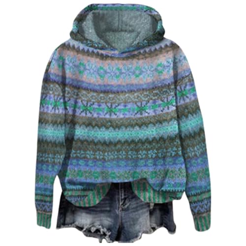 Pull polyvalent pour le quotidien style sweat à capuche imprimé femme manches longues