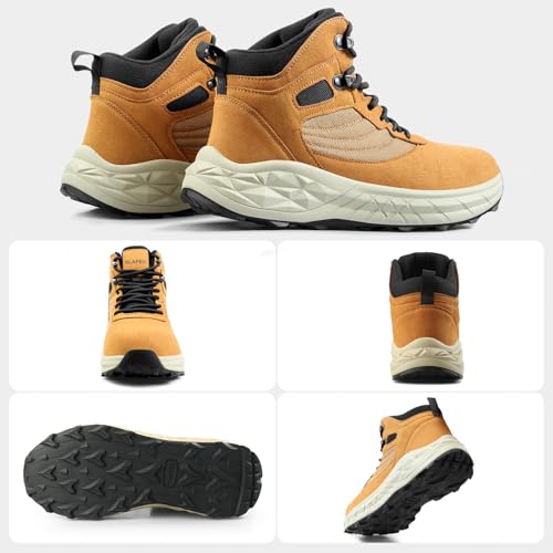 Image of Blapek Steel Toe Boots for Men Puncture Resistant Work Shoes Slip Resistant Leather Safety Sneakers Lightweight Breathable Comfortable Industrial Footwear