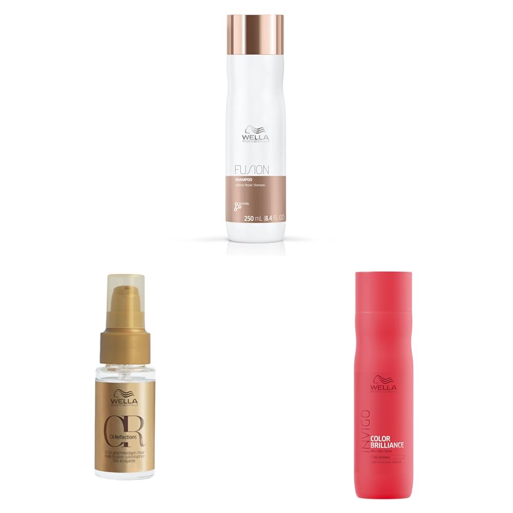 Wella Fusion Repair Shampoo 250ml, Color Brilliance Shampoo 250ml & Oil Reflections Hair Oil 30ml | Hair Protection, Shine & Color Care | Vegan & Cruelty-Free-image-19