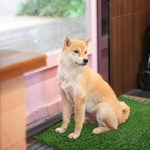 Image of Dog Grass Mat, Synthetic Turf for Indoor /Outdoor Puppy Potty Training Durable, Drainable & Easy-Clean Pet Bathroom Mat for Small to Large Dogs Grass Only (34.6 inchx22.5 inch)