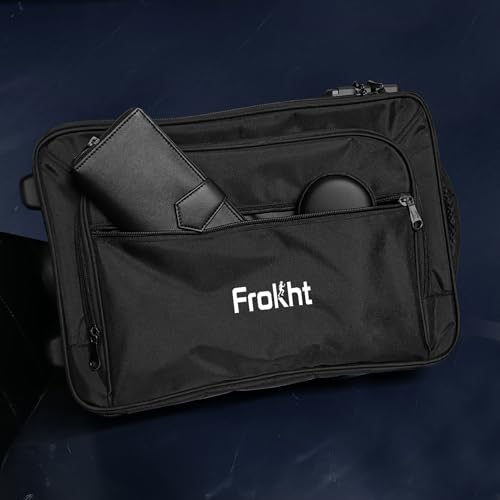 Image of Business Briefcase for Men Women 15 inch Water Resistant Office Bag | Laptop Trolley Bag Cabin Size Overnighter 2 Wheels Bag (Black)