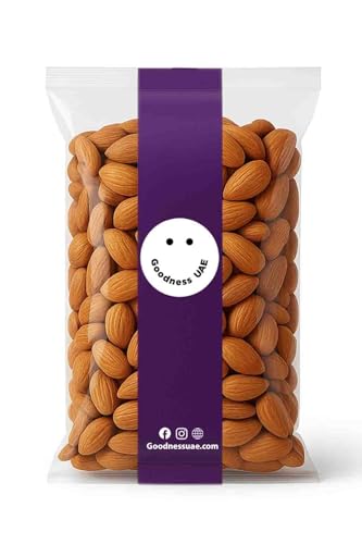 Goodness UAE Premium Variety Almonds RAW | Badam | Regular Size Almonds Nuts Snack | Whole Almonds | All Natural (500 G)