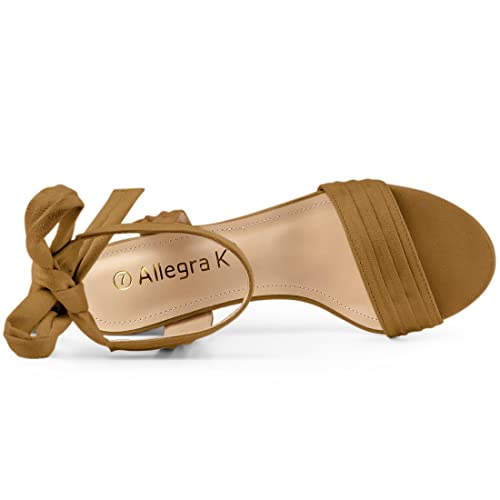Image of Allegra K Women's Open Toe Ankle Tie Back Block Heels Sandals