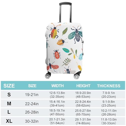 Bright Insect Pattern Luggage Cover, Washable Elastic Suitcase Cover Protector Fit 18-32 Inch Luggage2