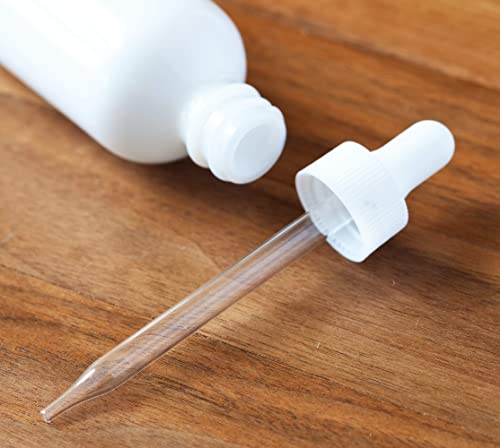 JUVITUS 2 oz / 60 ml Opal White Glass Boston Round White Dropper Bottle (24 pack) + Funnel by JUVITUS - Used condition - Image 2