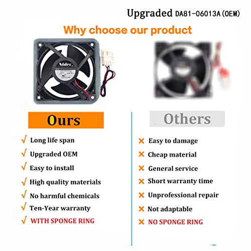 Upgraded Da81-06013A Da31-00287A U92C12Ms1B3-52 (Oem) Refrigerator Evaporator Fan Motor For Samsung, Compatible With Samsung: Rf28Hmedbsr/Aa Rf28Hfedtsr/Aa, Rf26Hfendsl/Aa, Etc -15-Years Warranty #TOP4