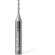 FivePears Down Cut Spiral Router Bit for CNC, 1/16 inch Cutting Diameter and 1/2 inch Cutting Length 1/4 inch Shank Carbide End Mill Router Bit for Wood Carving Engraving Grinding Grooving