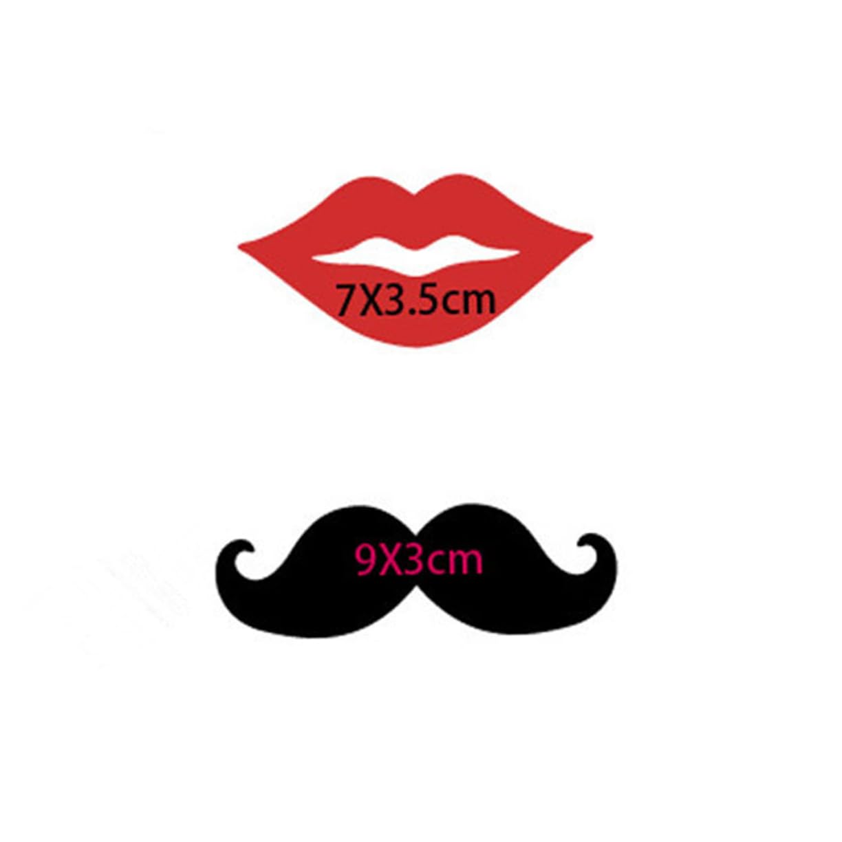 Guirlande Décorative Moustaches et Lèvres Rouges 2 Mètres en Papier Cartonné Rouge et Noir Bannière de Mariage Saint-valentin Fiançailles Décoration de Fête Petite Taille