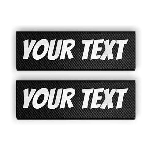 Set mit 2 anpassbaren Etiketten für taktisches Geschirr 2 personalisierte autoagrippant kompatibel mit Geschirr Wählen Sie Ihren Text Ihre Farbe Größe und Schriftart (8x2cm)