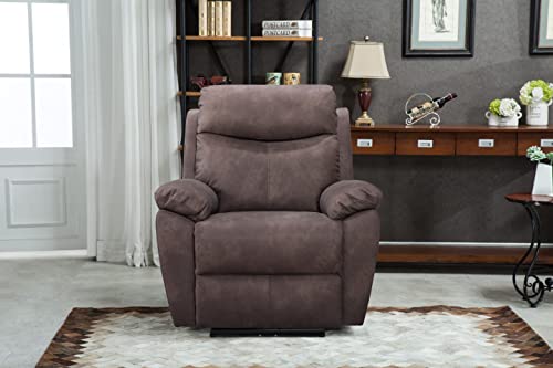Ice Armor 99-6062Brn Upgraded Materials Modern Power Chair With Usb Charging Port And Pillow Top Arms Palomino Fabric Single Seat Reclining Sofa In Hickory Brown Finish #TOP4