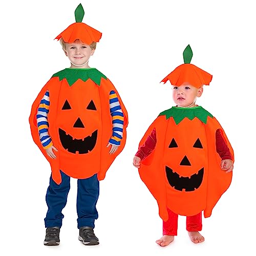 FOMIYES Disfraz De Calabaza De Halloween Para Niños Y Niñas - Conjunto Naranja De Suministros