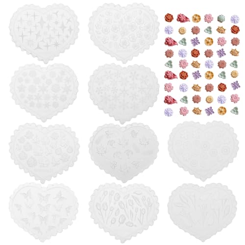 10Pcs Polymer Clay Mold, Silicone Flower Tulips Butterfly Earring Mold, Reusable Mini Mould for Jewelry Making Crafts Earrings Decoration(Style 2)