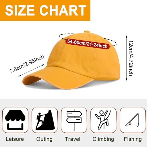 Image of Geyoga 7 Pieces Unisex Vintage Washed Distressed Baseball Hat Baseball Cap for Dad Twill Adjustable Hat