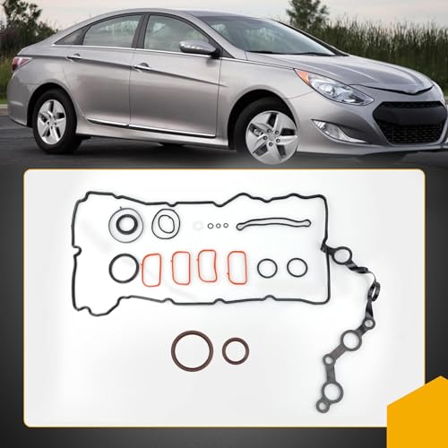 Image of Engine Rebuild Kit for 2.4L G4KJ, Pistons Rings with Full Gasket Set, Complete Engine Overhaul Kit Compatible with 2011-2018 Hyundai Sonata Tucson Kia Optim, Replace# 23040-2G500 23410-2G500