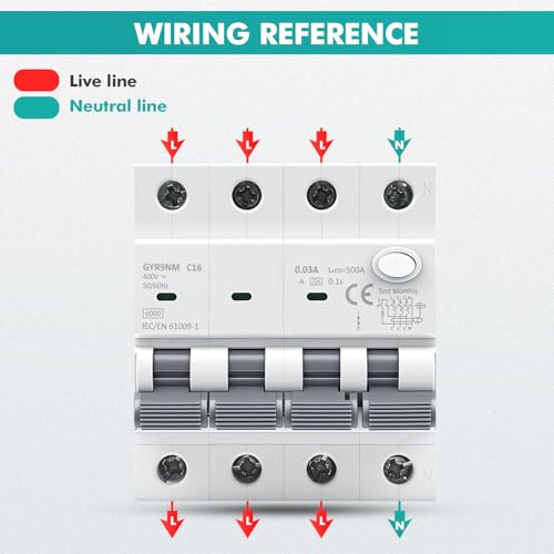 Miniatura 4 de Jadeshay Disyuntor Diferencial Rcbo 3p N 16a 30ma Tipo A 400v Disyuntor Interruptor Magnetotérmico Diferencial Con Protección Contra Fugas De Corriente, Sobrecargas Y Cortocircuitos