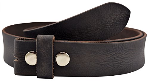 Vintage Full Grain Buffalo Leather Belt Strap - Black2
