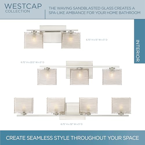 Image of Quoizel Westcap 15 inch Vanity Light, Brushed Nickel, 2-Light