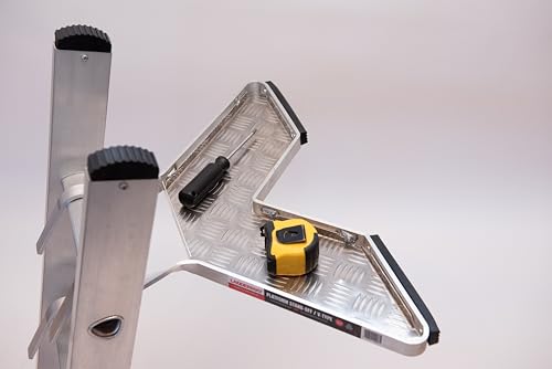 Aluminum V-Platform Ladder Standoff | Universal Accessory for Tools & Paint Pots | Ladder Stay/Stand-Off | Enhance Safety & Stability with Laddermat"