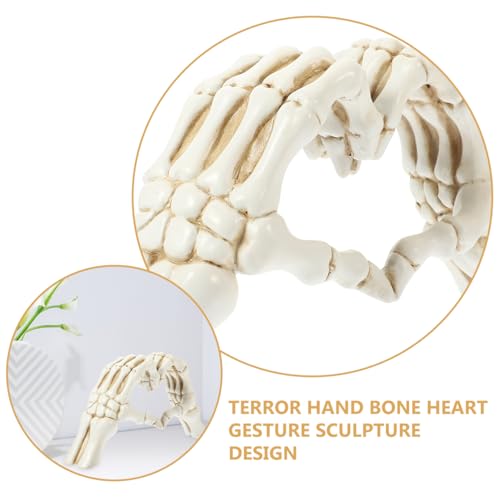 Estatua Decorativa Mano Esqueleto Corazón Resina 24 cm miniatura 4