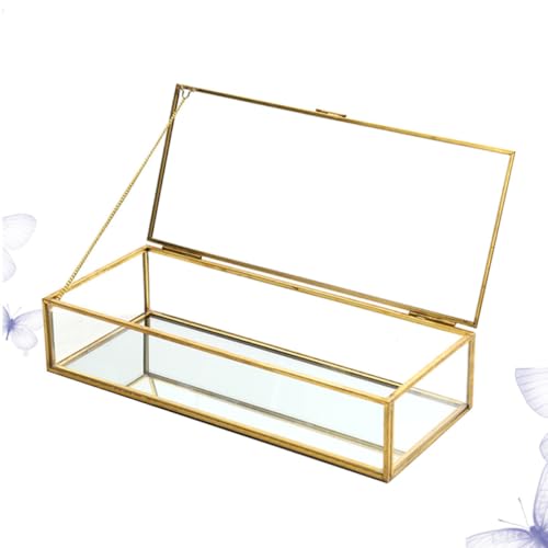 Écrin bijoux en verre géométrique bordure dorée haute finition - 8