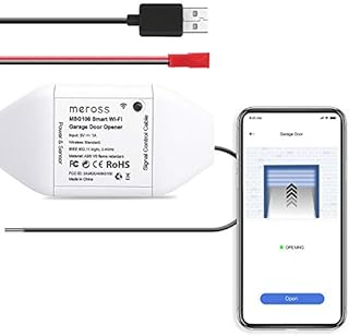 meross Smart Garage Door Opener Remote, APP Control, Compatible with Alexa, Google Assistant and SmartThings, Multiple Notification Modes, No Hub Needed