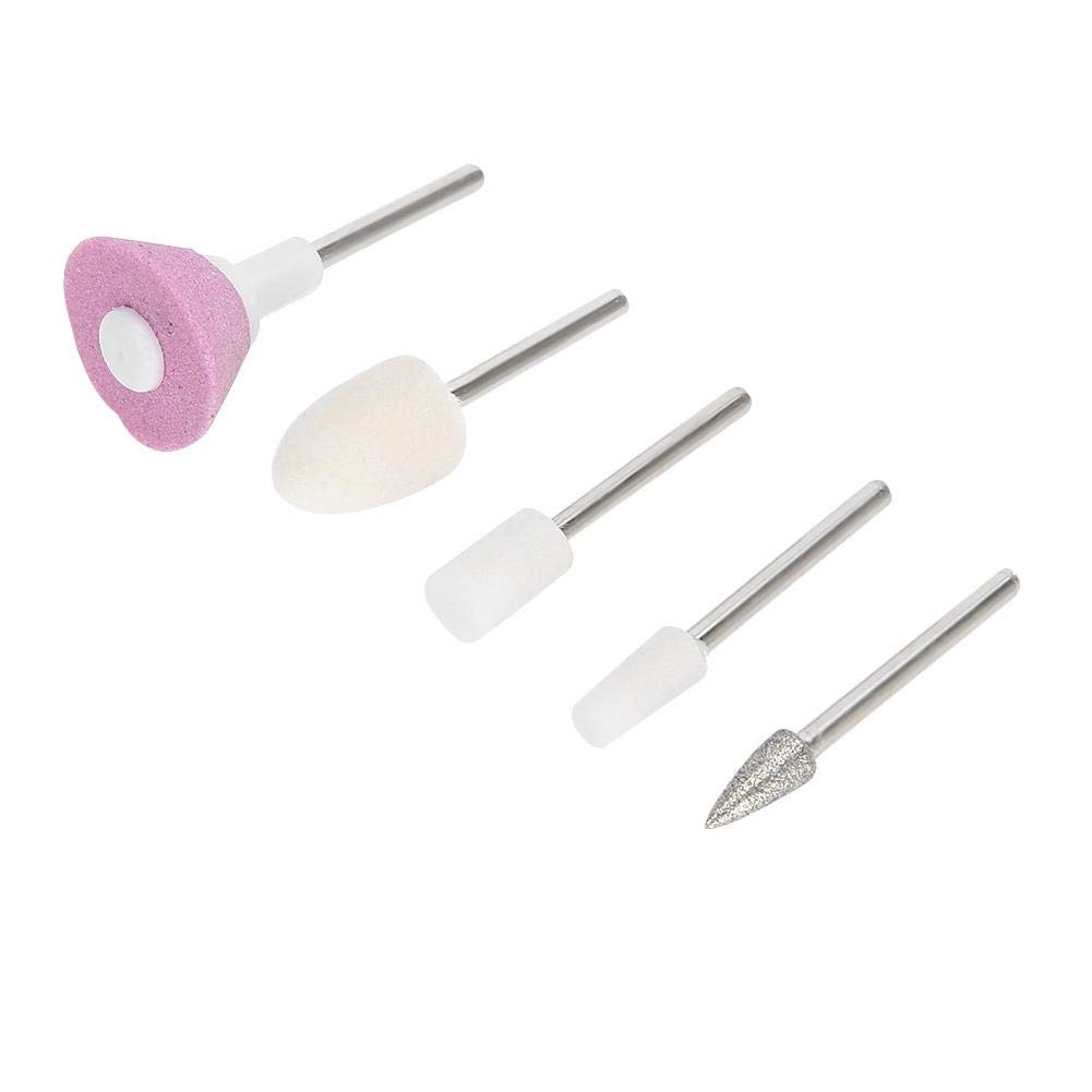 5Pcs/Set Nail Drill Bits, Ceramic Metal Cuticle Clean Drill Bits for Acrylic, Hard Gel Remover For Manicure Pedicure Polishing Mill Cutter Nail Files