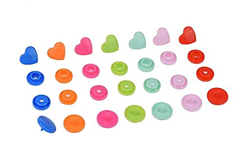 30 Bottoni A Pressione In Plastica Color Snaps 12.4mm Blu Chiaro/Lilas/Ecru - Perles & Co - 14