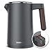 Produktbild Arendo - Wasserkocher Edelstahl mit Temperatureinstellung - 45°C-100°C - 1.5 Liter - Doppelwand - BPA frei - Warmhaltefunktion - Teekocher mit Temperaturanzeige - Griff Cool Touch - Cool Grey