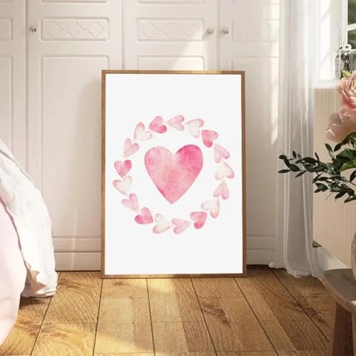 Peinture Art Impressions Aquarelle Cœur Grand Format 70x90cm pour Salon et Chambre Chic