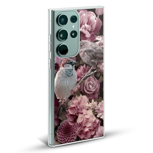 Coque Samsung S24 Ultra Compatible MagSafe Anti-Choc Oiseaux Fleurs - 2
