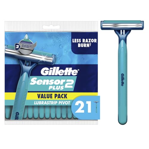 Sensor2 Plus Pivot Men's Disposable Razor, 21 Razors
