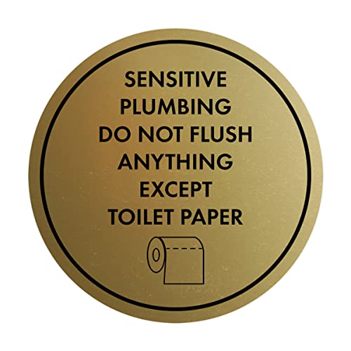 Plaque de signalisation WC or brossé idéale pour les toilettes d'invités