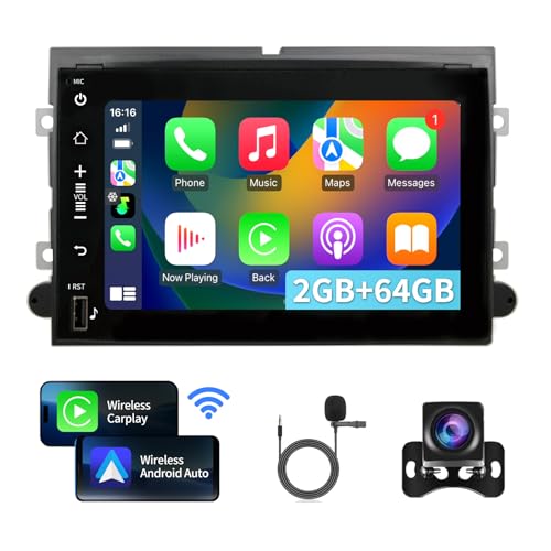 Car Radio for Ford F150 Stereo Upgrade Tesla-Style Touch Screen Audio Wireless Carplay& Android Auto Bluetooth WiFi GPS Backup Camera Head Unit (7 inch f150)