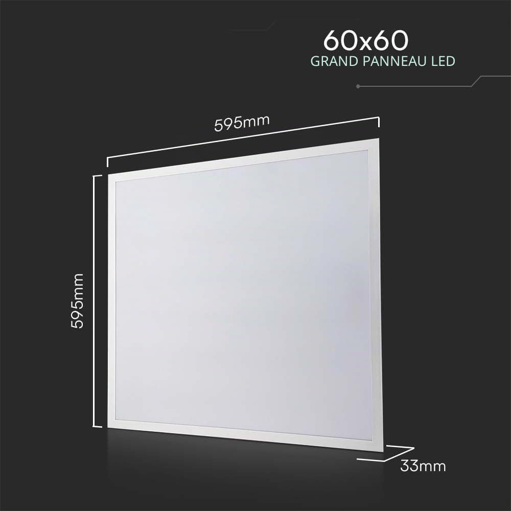 V-TAC Panneau LED Rétroéclairé Encastrable 36W - Chip Samsung - 60 x 60 cm - Lampe Carrée - 4320 Lumens - IP20 - pour Plafond, Bureau, Maison, Magasin - Plafonnier - Lumière Blanc Froid 6500K