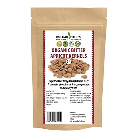 Organic Raw Bitter Apricot Kernels - Gluten Free - Vegan - The Best Bitter Apricot Seeds for B17 Vitamin - Made in The European Union - 7 Oz. 200g Cover