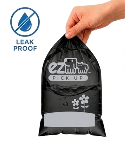 Image of EZ Pick Up 1000 Count Dog Waste Poop Bags, Unscented Single Roll, Heavy Duty, Improved Thickness (Black - 1000ct)