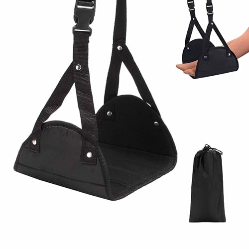 Airplane Foot Rest Foot Hammock for Flight Long Haul Flight Essentials Airplane Footrest Portable Adjustable Travel Accessories for Desk Under Aeroplane Seat Chair Folding Footreat