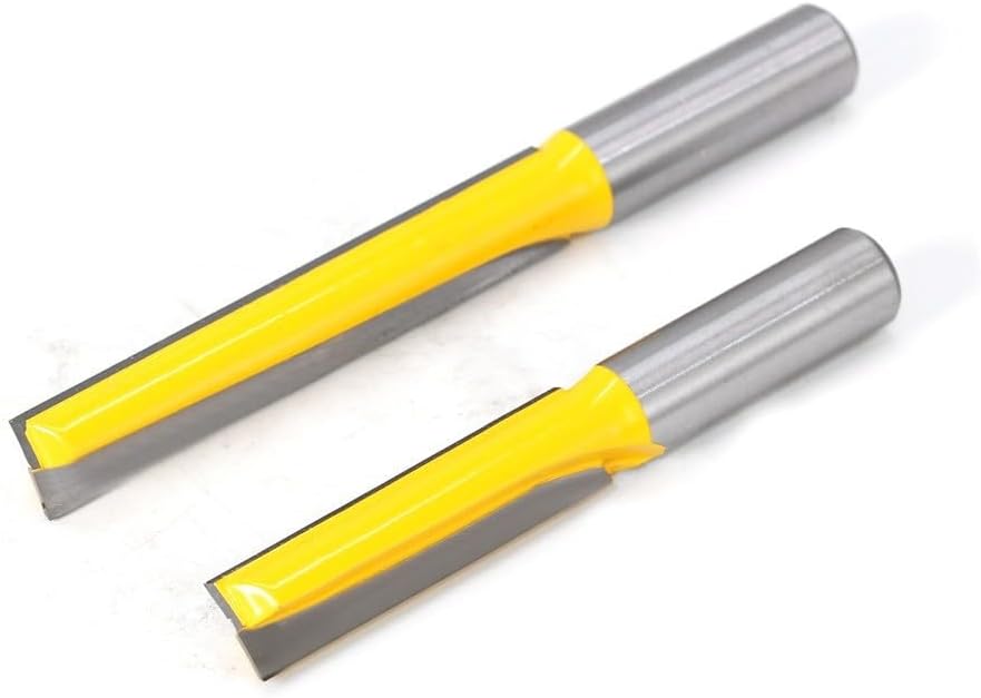 12mm Bottom Cleaning Router Bit /2 Inch Shank Flush Trim Cutter Solid Carbide Tipped Milling Bit Anti Kickback Router Bit For Wood Drawer Making Tool(2Pcs 12mm Shank)