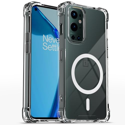 Image of Pikkme Back Cover for OnePlus 9 Pro Mag-Safe Shockproof PC + TPU Protective Case Magnetic Support Bumper Case (Transparent Mag-Safe)
