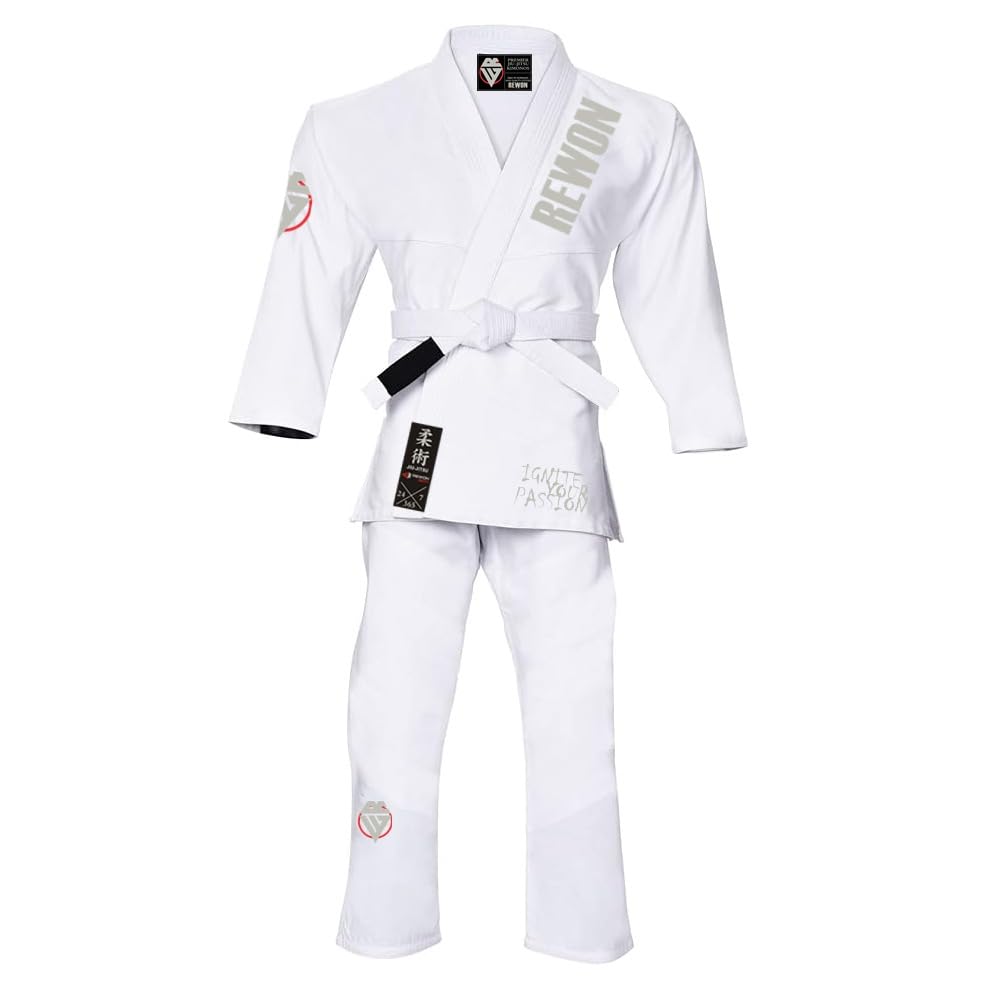 Rewon Gear REWON Traje de Karate Kimono de Taekwondo, Estudiantes de Jiu Jitsu BJJ Gi Uniforme Entrenamiento de Artes Marciales MMA para Entrenamiento y competición