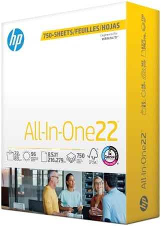 HP Printer Paper | 8.5 x 11 Paper | All In One 22 lb | 1 Mega Ream - 750 Sheets | 96 Bright | Made in USA - FSC Certified | 207750R