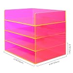 Gelite Acrylic File Organizer for Desk 4 Tiered Stackable Letter Tray Office Paper Storage Desktop Document Sorter, Neon Pink - Image 3