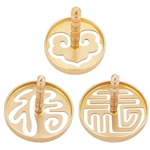 WEBEEDY 3 Styles Incense Press Brass Incense Tool Chinese Incense Press Making Kit Incense Cone for DIY Fragrance Yoga Meditation Accessory Christmas Unique Gift, Golden