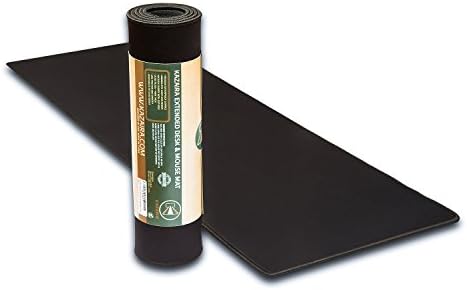 KAZAIRA Extended Gaming Mouse Pad with Anti-Fray Stitched Edges - 36" x 12" - Black