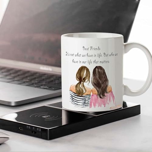 Image of Funny Bestie with Friendship Quotes Printed 325 ml Ceramic Coffee Mug /Tea Cup Gift for Girls, Best Friends, Sister Mom, Wife, Girlfriend 325 ml (Best Friend-13)