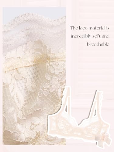Image of Lace Bra Bralette Push Up Unlined Demi Bras Sheer Mesh Balconette with Underwire