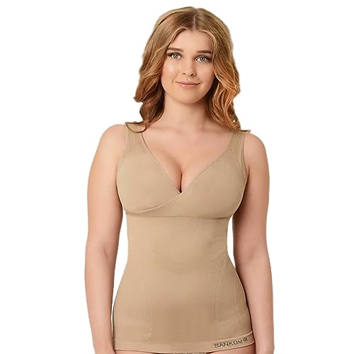 Shop LC SANKOM-Beige Slimming & Posture Vest Body Shaper with Bra Essentials Classic-L/XL Birthday Gifts Christmas Gifts