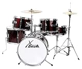 XDrum Junior Pro Kinder Schlagzeug Red - geeignet von 5-9 Jahren - Drumset mit komplettem Zubehör - inkl. Schule - Rot